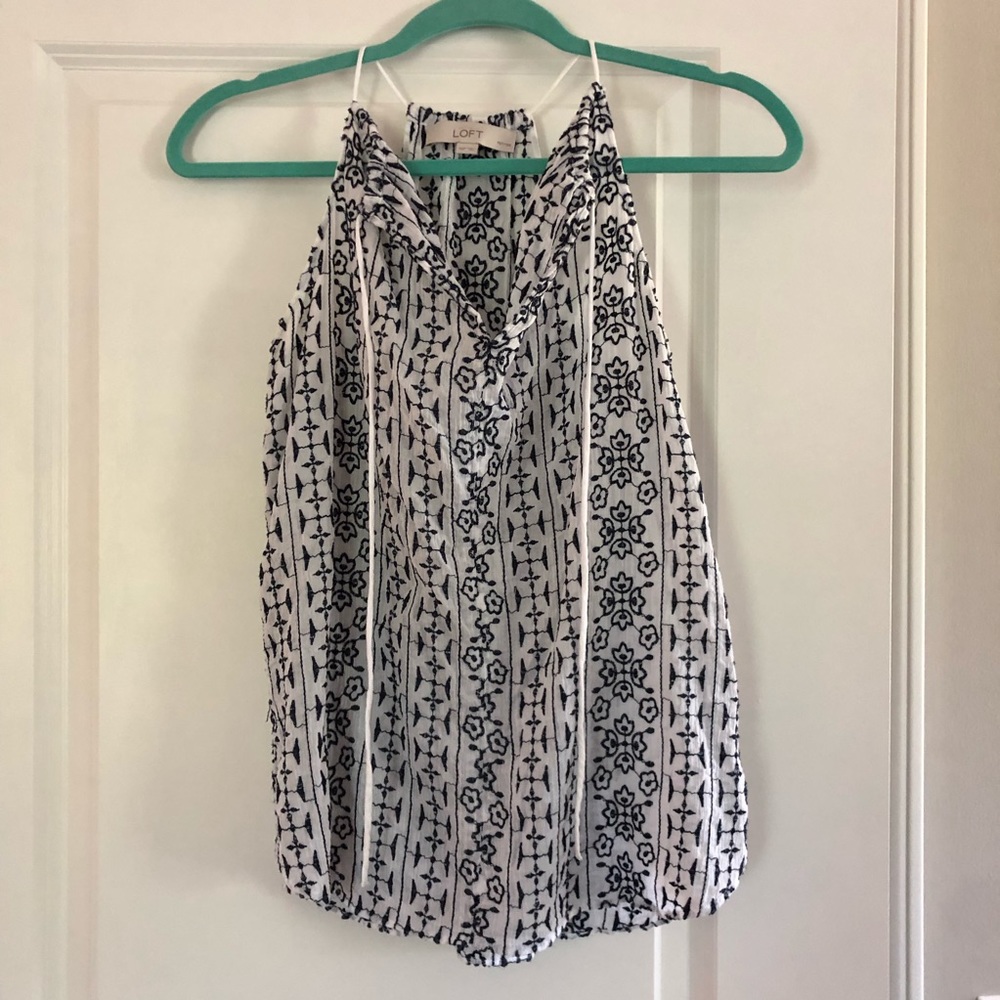 LOFT Embroidered Sleeveless Tank